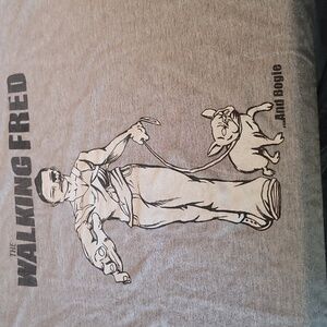 The walking Fred tee t shirt gray dead Freddie mercury queen zombie crossover m